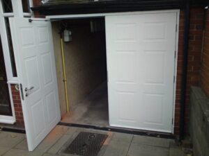 white side hinge garage doors